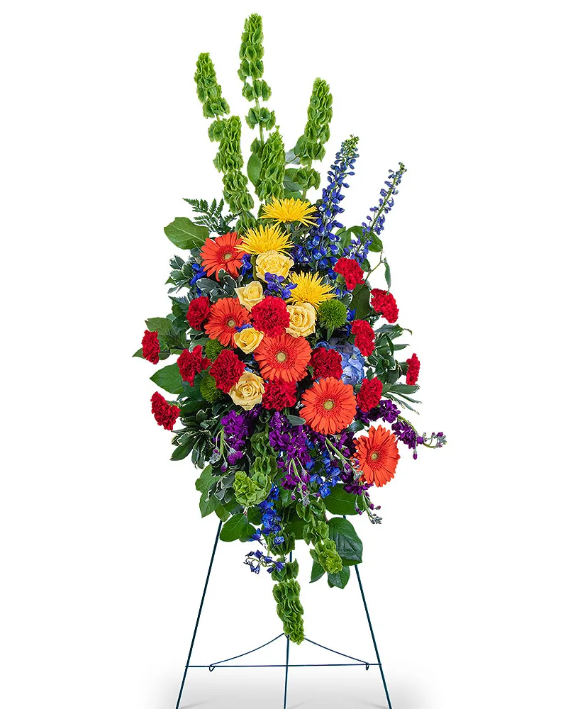 Vibrant Life Standing Spray Funeral Arrangement Vibrant Life Standing Spray Funeral Arrangement