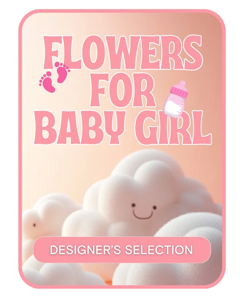 Designer's Selection Baby Girl Flower Arrangement Designer's Selection Baby Girl Flower Arrangement