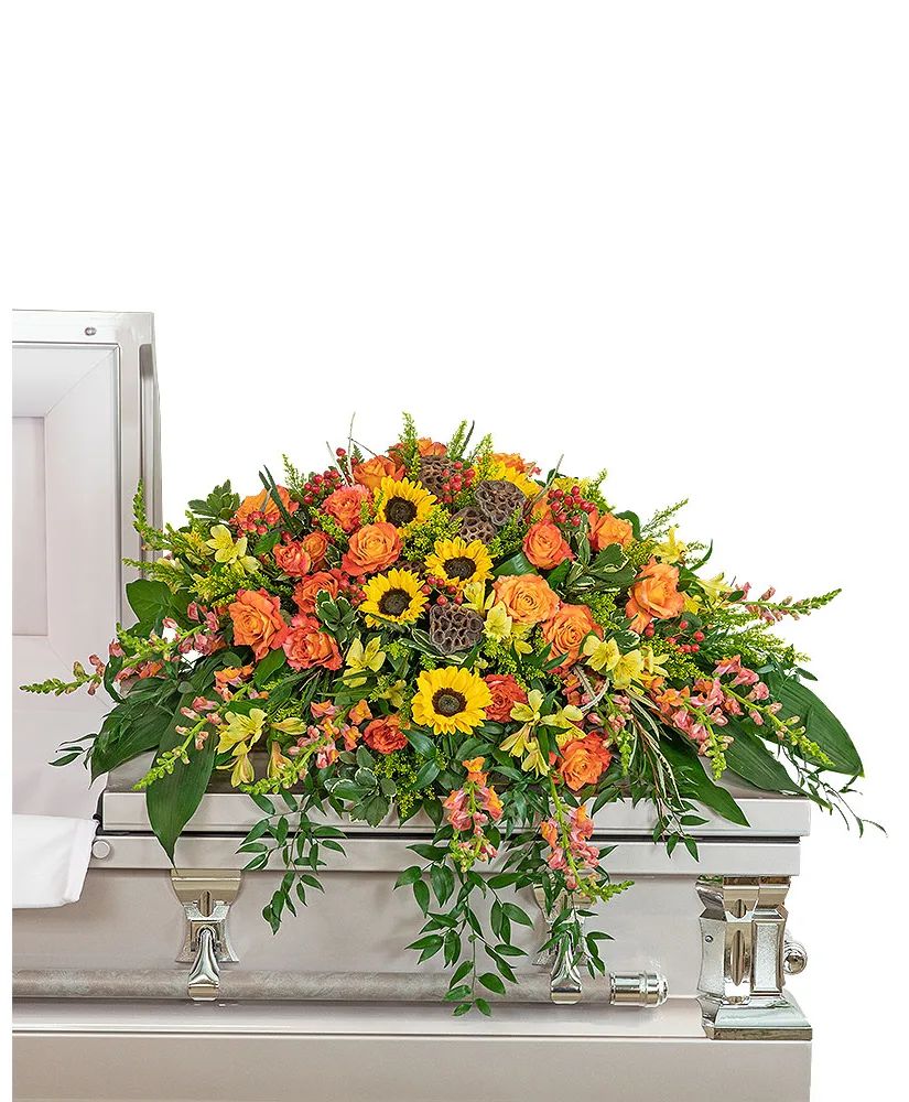 Sunset Reflections Casket Spray Funeral Arrangement