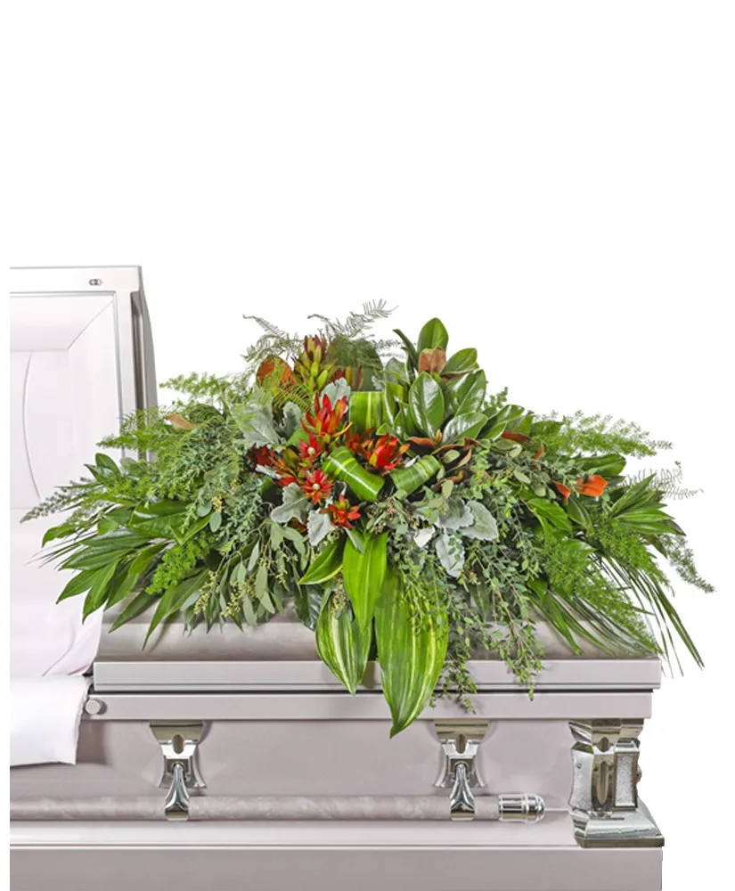 Verdant Farewell Casket Spray Sympathy Arrangement Verdant Farewell Casket Spray Sympathy Arrangement