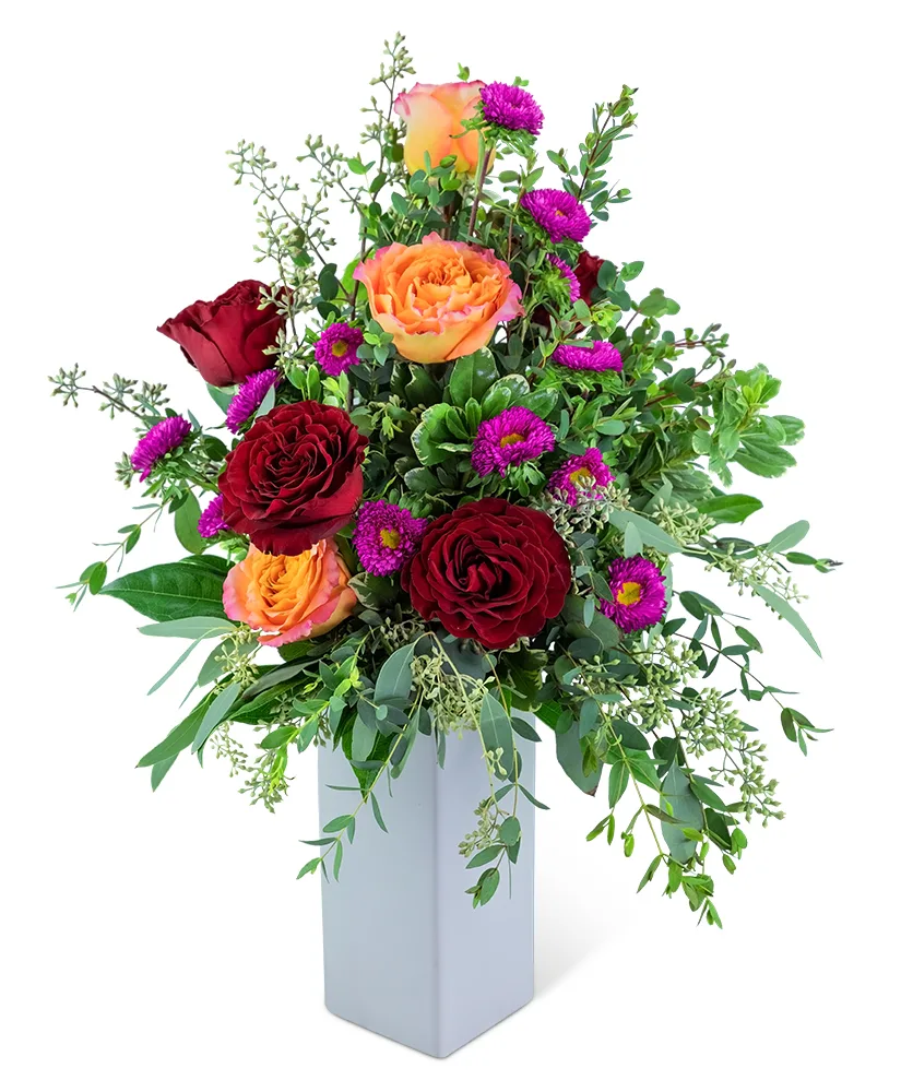 Rhubarb Rose Garden Flower Arrangement Rhubarb Rose Garden Flower Arrangement