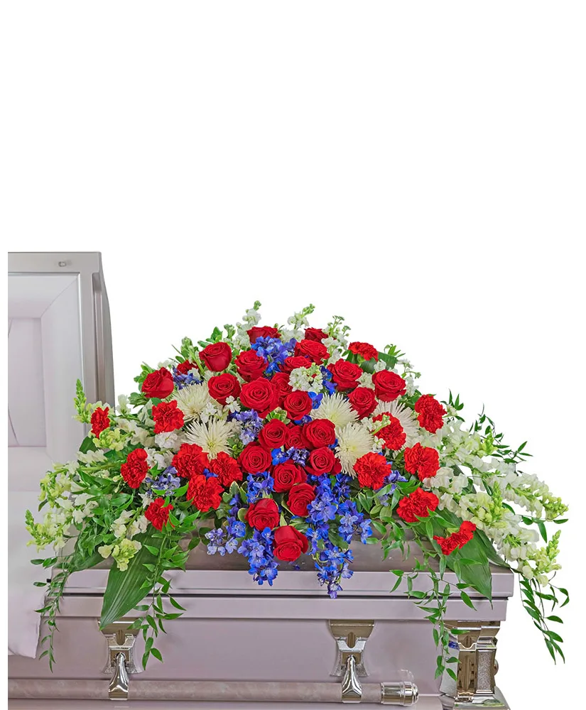 Valiant Honor Casket Spray Funeral Arrangement Valiant Honor Casket Spray Funeral Arrangement