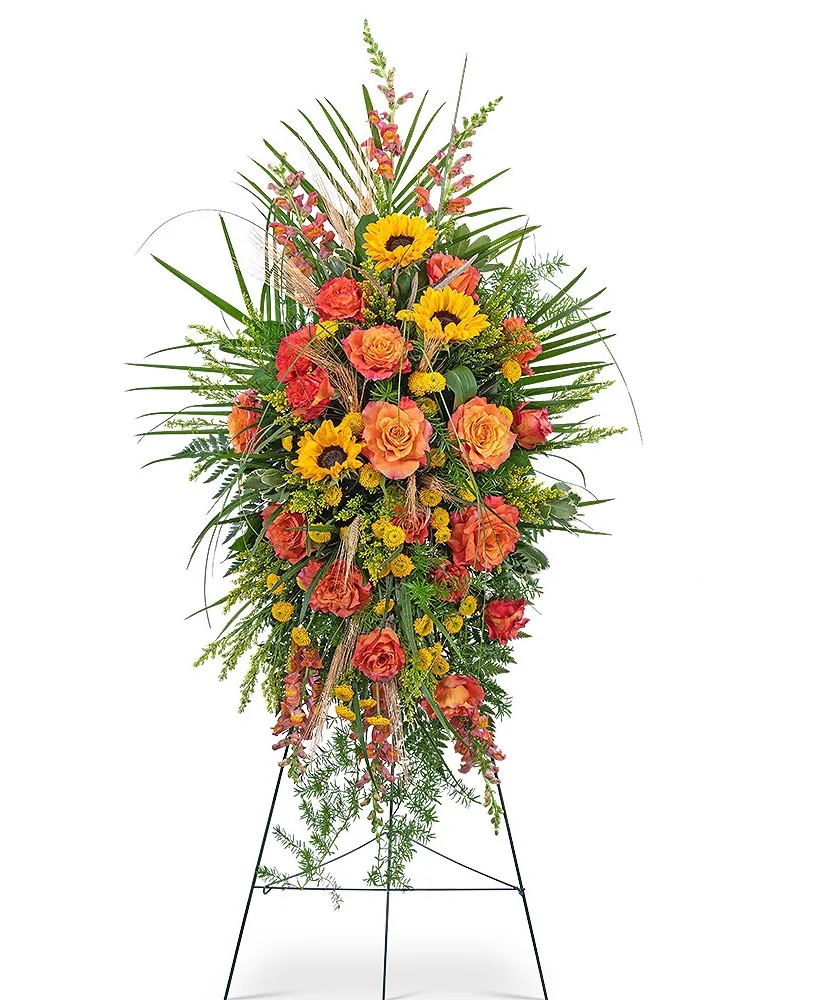Sunset Reflections Standing Spray Funeral Arrangement Sunset Reflections Standing Spray Funeral Arrangement