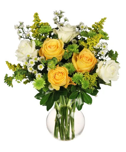 White & Yellow Roses Arrangement White & Yellow Roses Arrangement