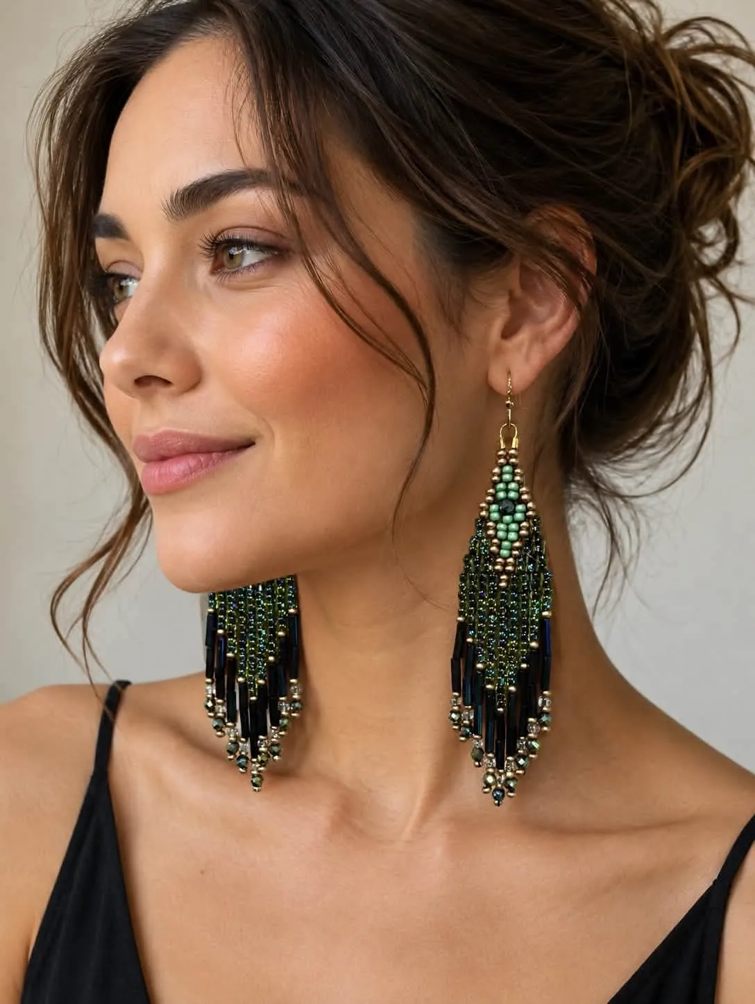 Handcrafted Glass Beaded Earrings Handcrafted Glass Beaded Earrings