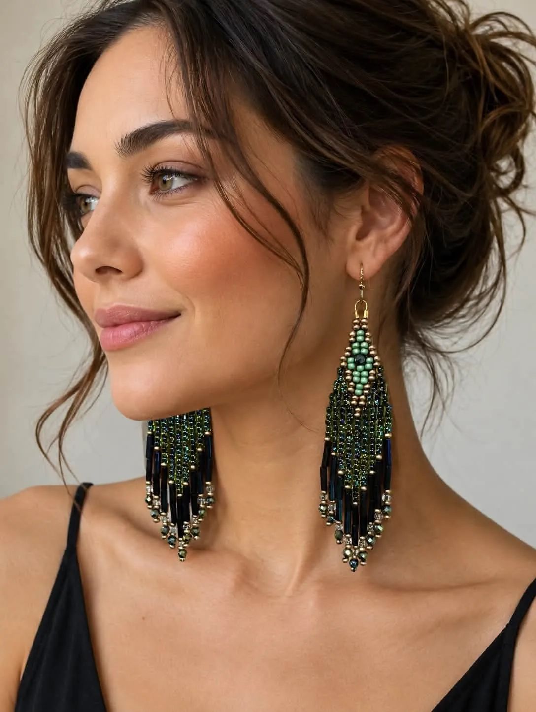 Handcrafted Glass Beaded Earrings