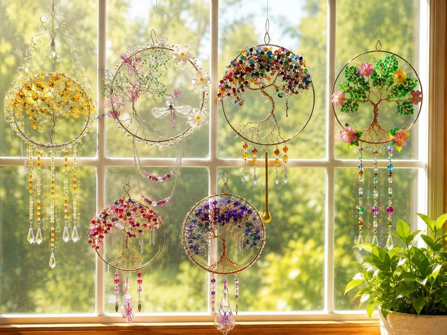 Handcrafted Tree of Life suncatchers