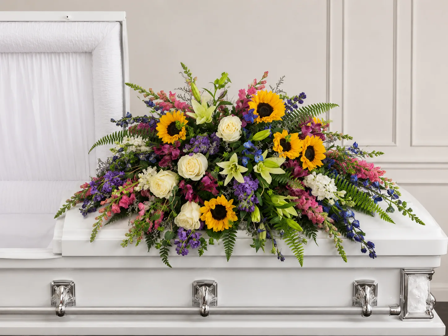 Cherished Blooms Half Casket Spray Cherished Blooms Half Casket Spray