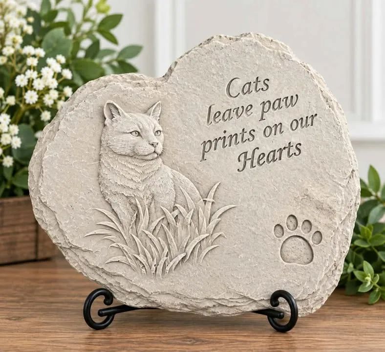 Forever Paw Prints Cat Memorial Stone