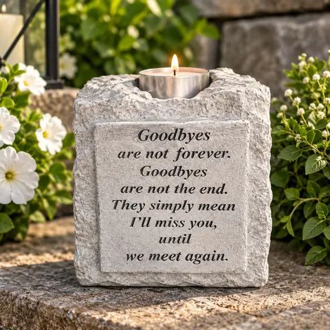 Until We Meet Again Memorial Candle Sympathy Stone