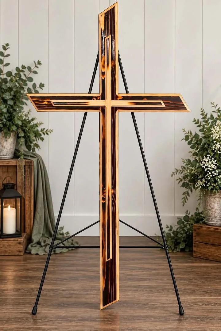 Hand Crafted Wooden Cross Display