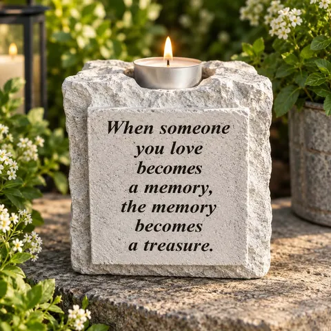 A Memory Becomes a Treasure Candle Sympathy Stone A Memory Becomes a Treasure Candle Sympathy Stone