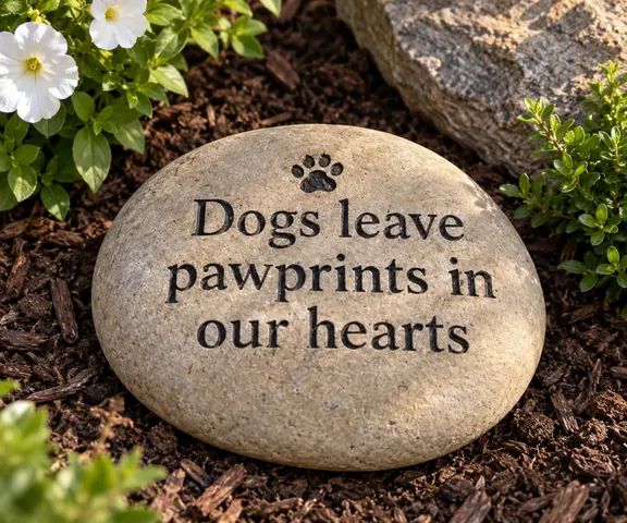 Small pawprints of love memorial stone