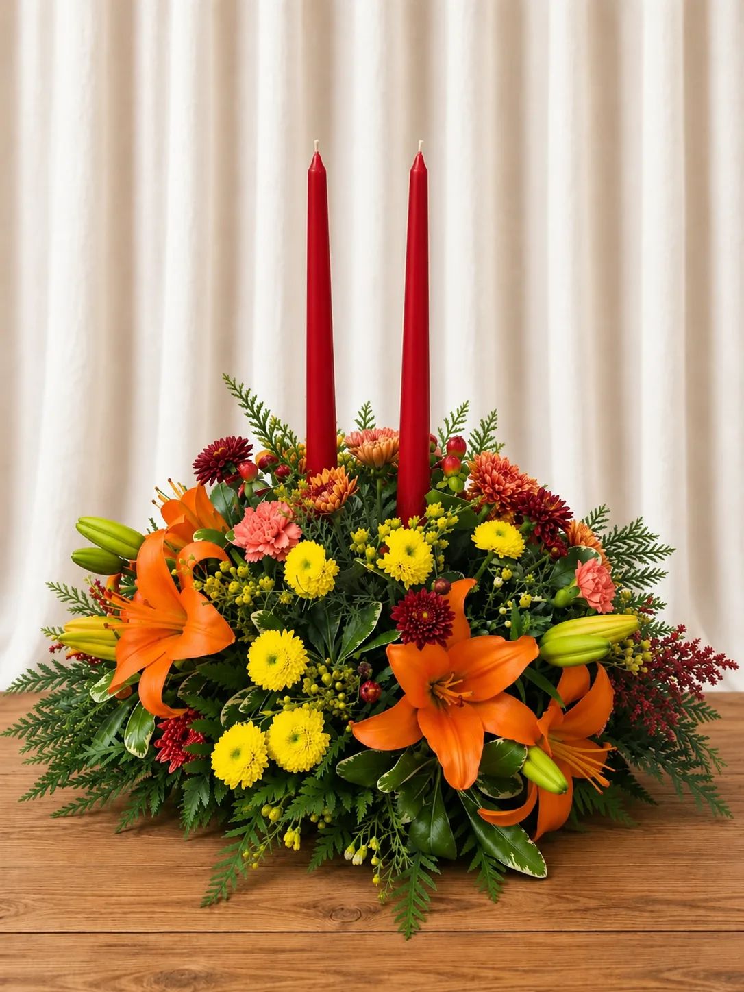 Two Candle Fall centerpiece