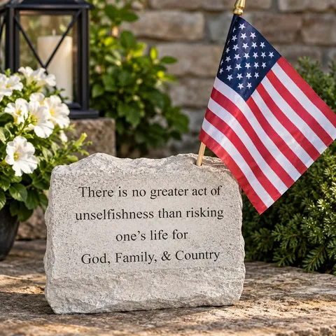 God, Family & Country Memorial Sympathy Stone God, Family & Country Memorial Sympathy Stone