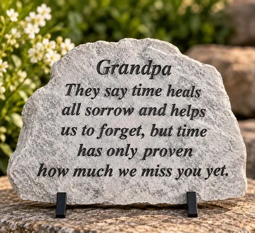 Small Grandpa Cherished Memories Stone