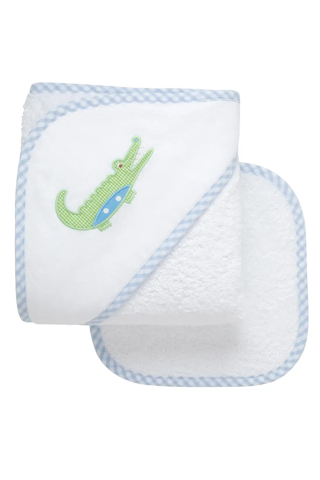 3 Marthas - Alligator Baby Hooded Towel & Washcloth Set, Blue 3 Marthas - Alligator Baby Hooded Towel & Washcloth Set, Blue