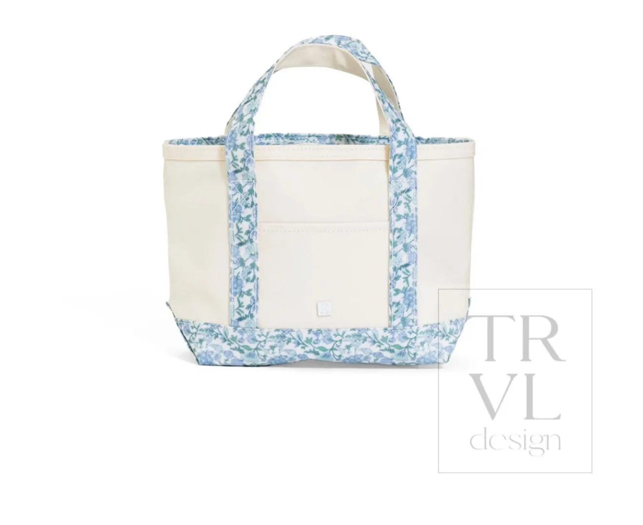 TRVL Design - MINI TOTE - COATED CANVAS NATURAL WITH HAMPTONS TRVL Design - MINI TOTE - COATED CANVAS NATURAL WITH HAMPTONS