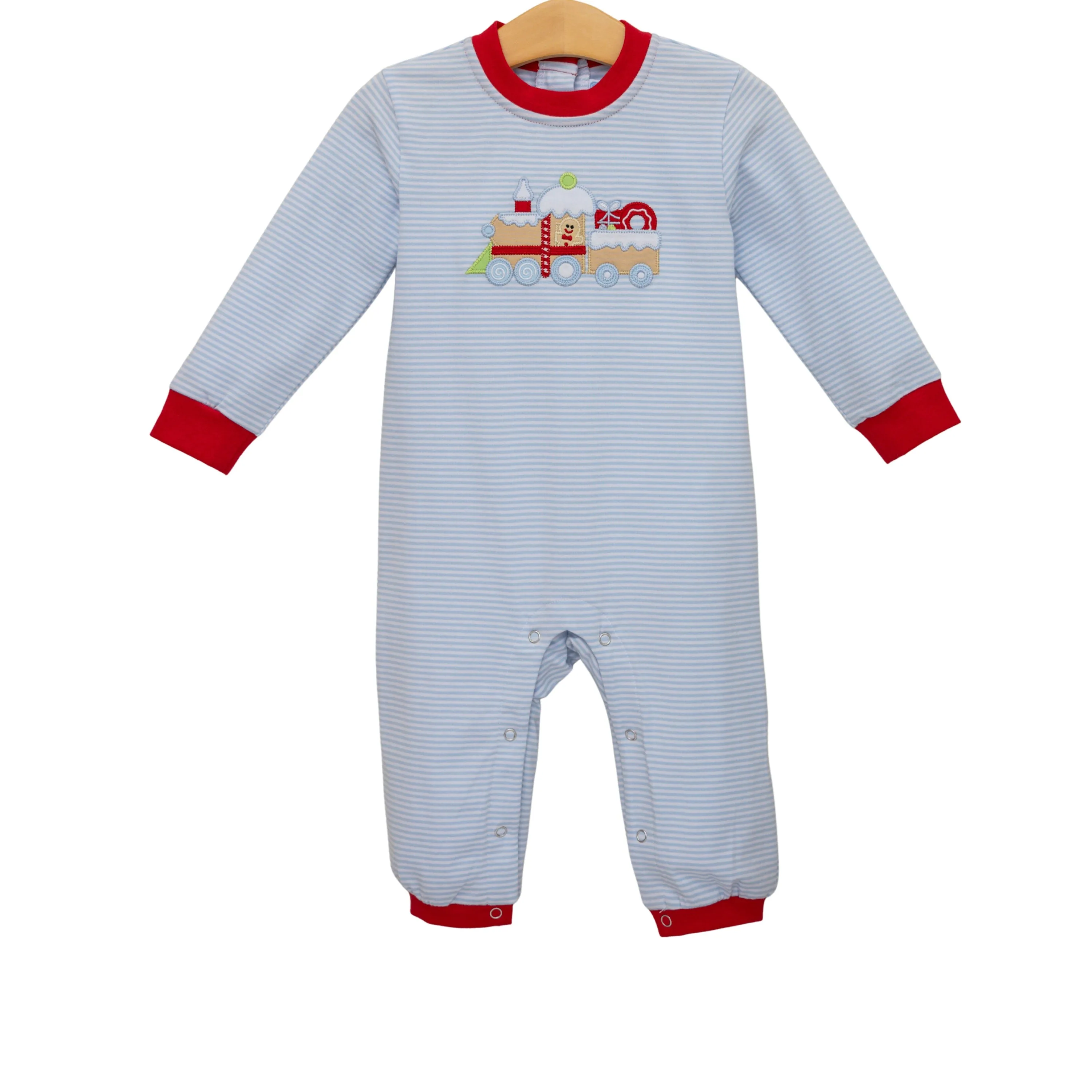 Trotter Street Kids Gingerbread Train Romper Trotter Street Kids Gingerbread Train Romper
