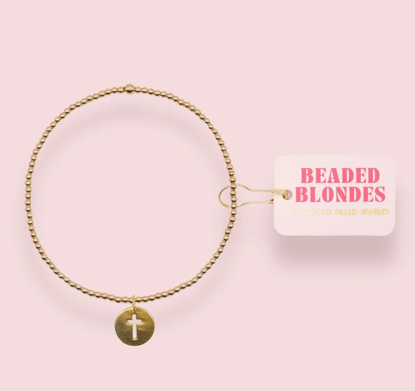 Beaded Blondes - Cross Cutout Charm Bracelet