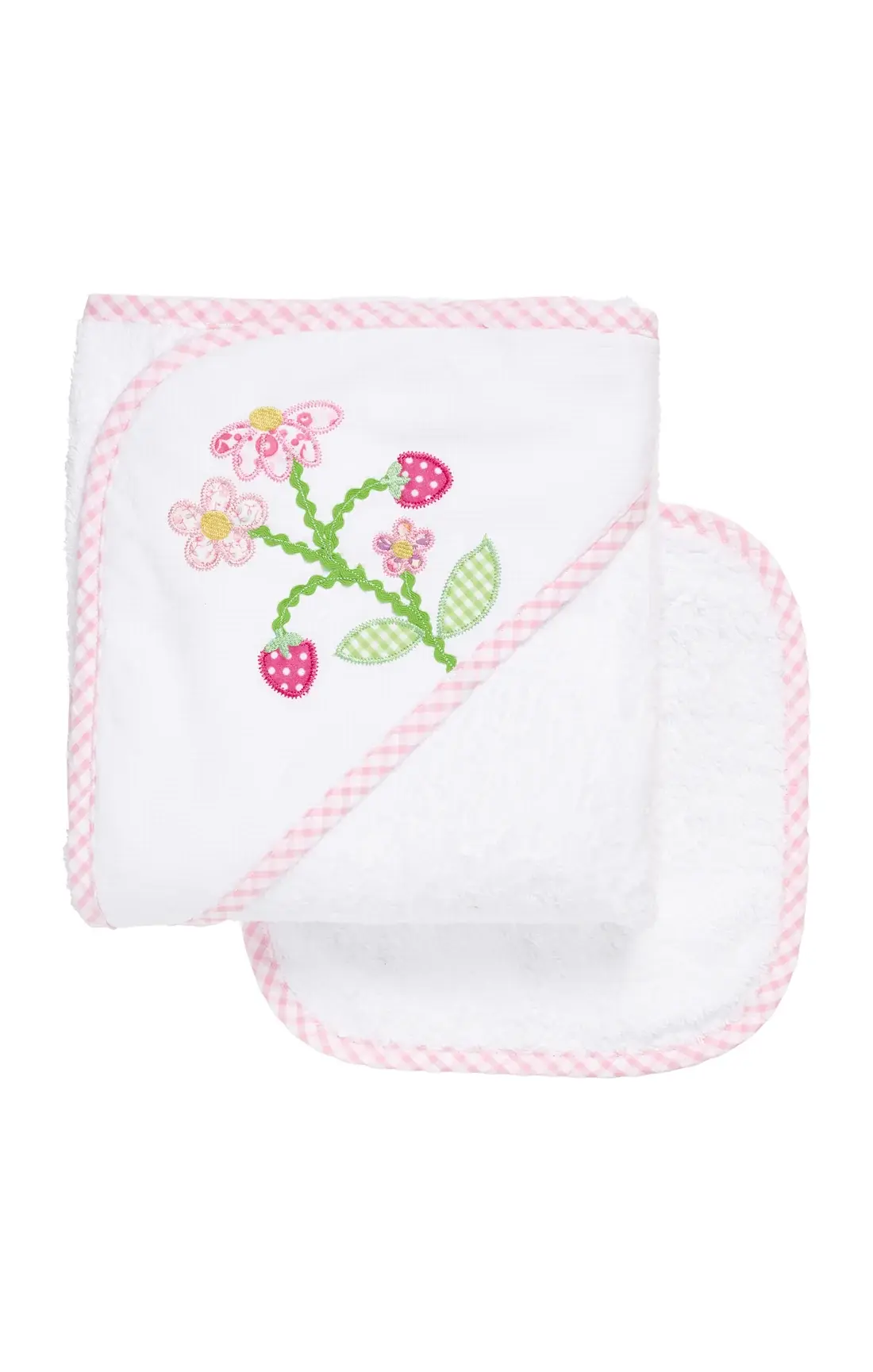 3 Marthas - Strawberry Baby Hooded Towel & Washcloth Set 3 Marthas - Strawberry Baby Hooded Towel & Washcloth Set