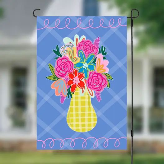 Neon Vase Garden Flag