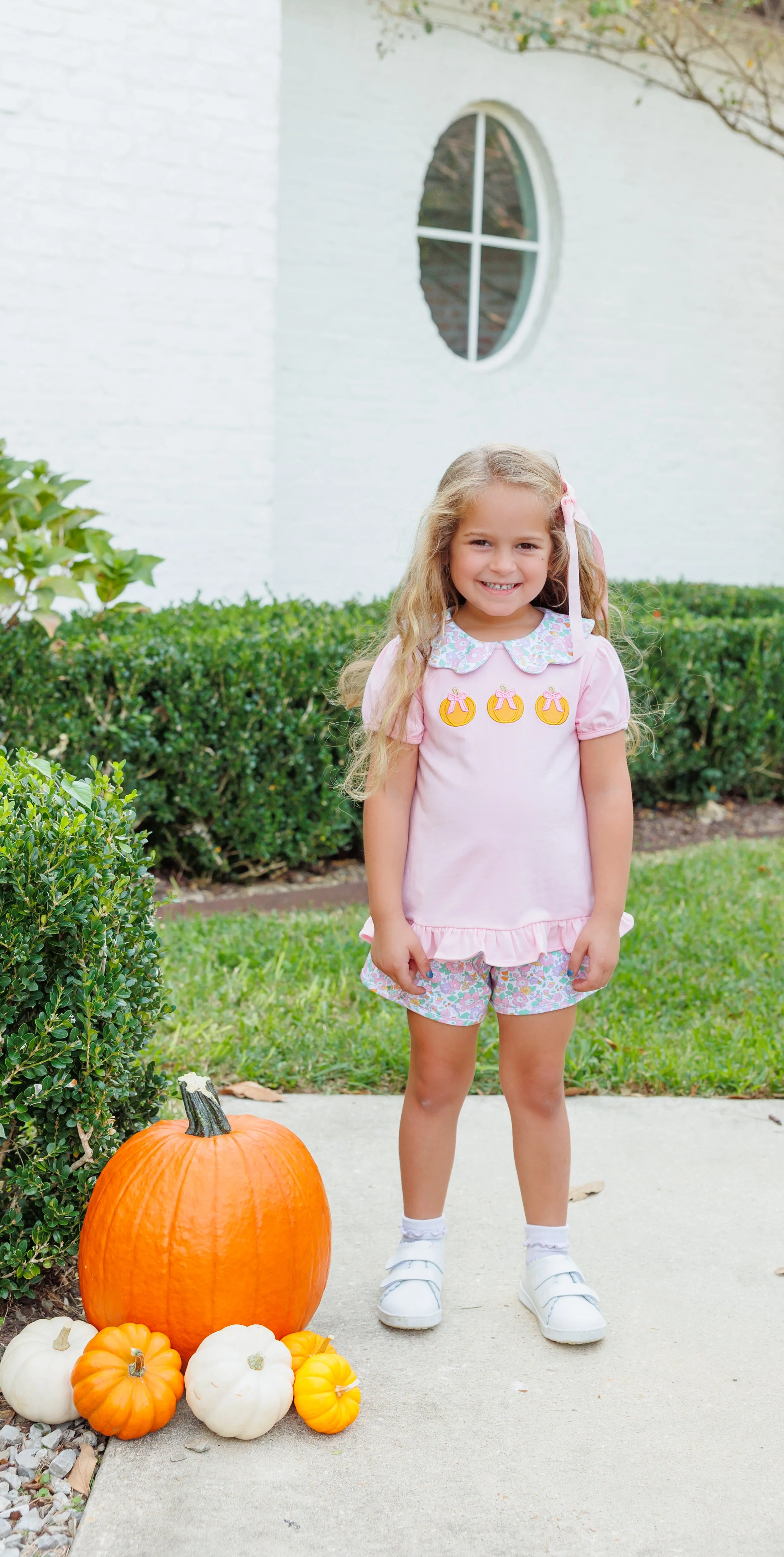 Trotter Street Kids - Pumpkin Floral Short Set Trotter Street Kids - Pumpkin Floral Short Set