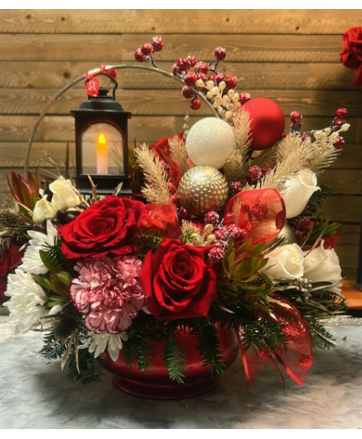 Crimson Glow Christmas Christmas floral arrangement