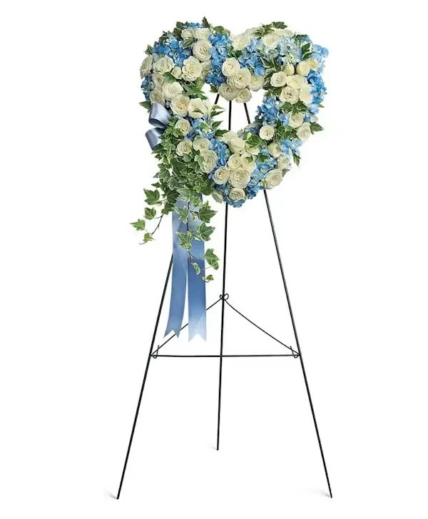 Elegant Blue and White Heart Sympathy Elegant Blue and White Heart Sympathy