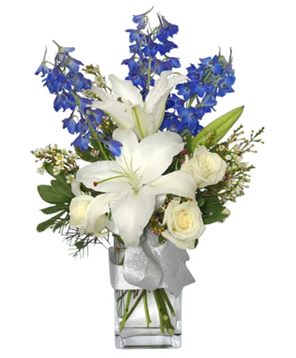 CRISP WINTER SKIES Flower Arrangement CRISP WINTER SKIES Flower Arrangement