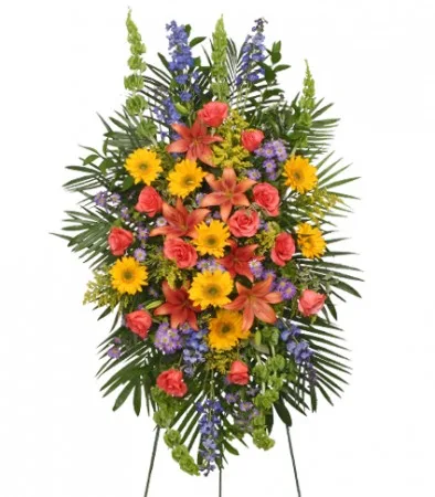 VIBRANT FLORAL EXPRESSION Standing Funeral Spray VIBRANT FLORAL EXPRESSION Standing Funeral Spray