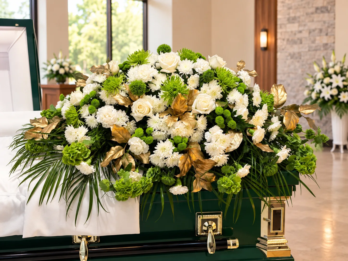 Green Serenity Casket Cover Green Serenity Casket Cover