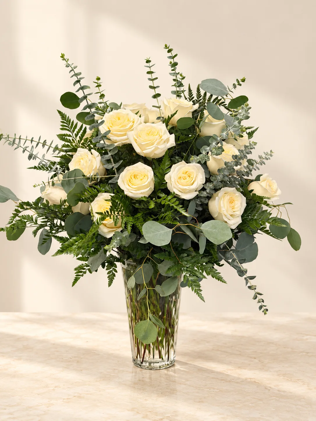 Classic White Roses Vase Arrangement Classic White Roses Vase Arrangement