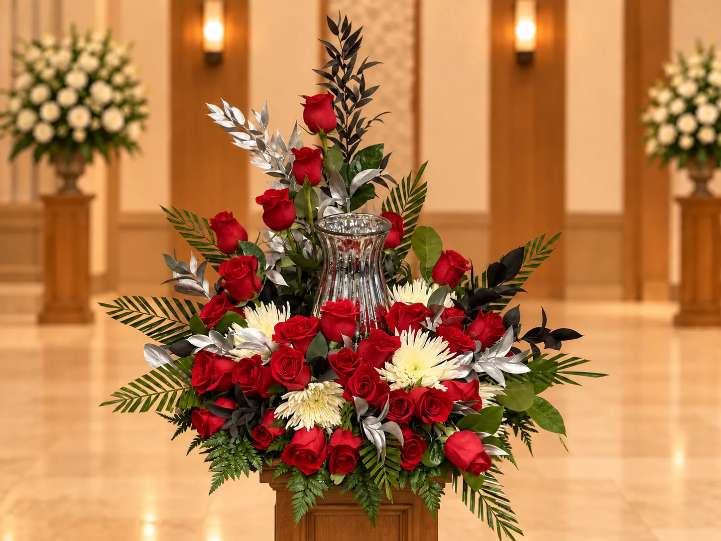 Red Love Urn Wreath Red Love Urn Wreath