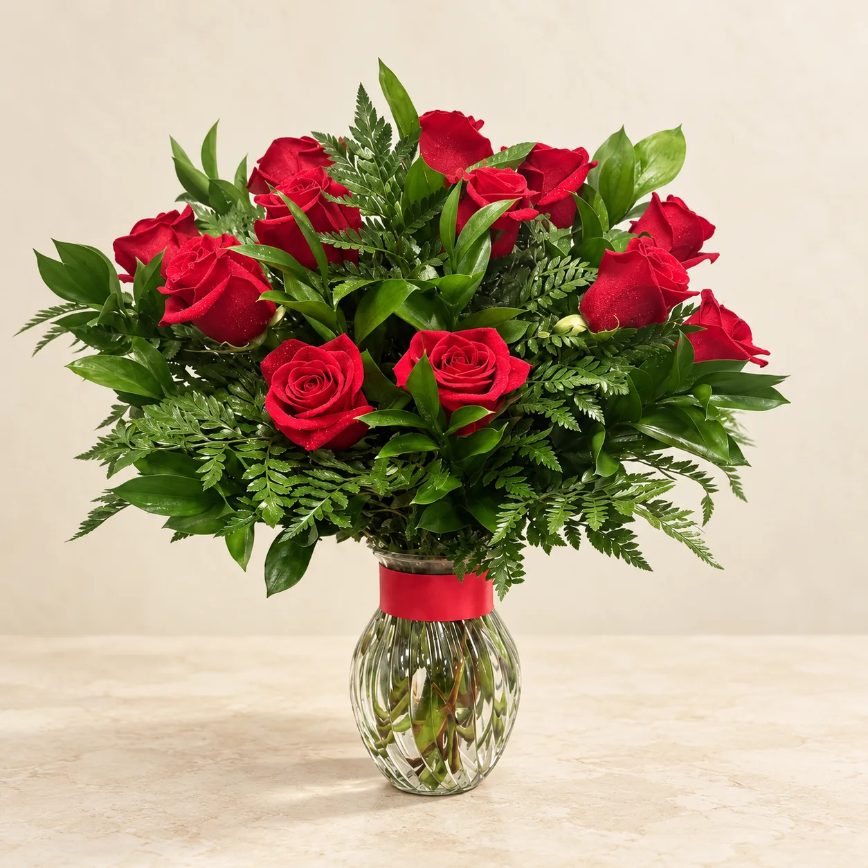 Classic Dozen Medium Stem Red Roses Classic Dozen Medium Stem Red Roses