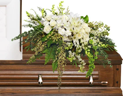 GARDEN ELEGANCE CASKET SPRAY Funeral Flowers GARDEN ELEGANCE CASKET SPRAY Funeral Flowers