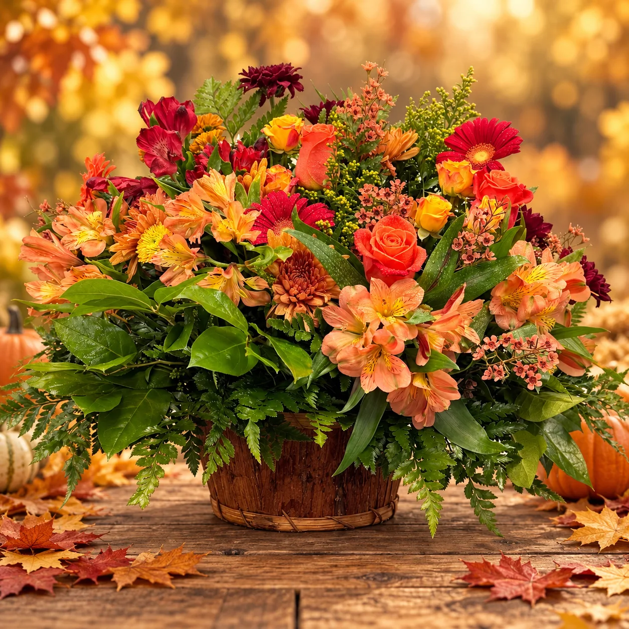 Hello Fall Basket Arrangement Hello Fall Basket Arrangement