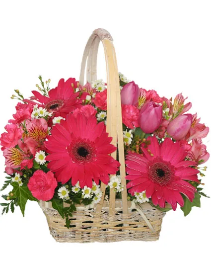 Best Wishes Basket of Fresh Flowers Best Wishes Basket of Fresh Flowers