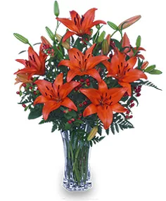 AUTUMN VIBRANCE Lily Arrangement AUTUMN VIBRANCE Lily Arrangement