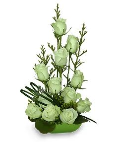 Jade Green Roses Arrangement