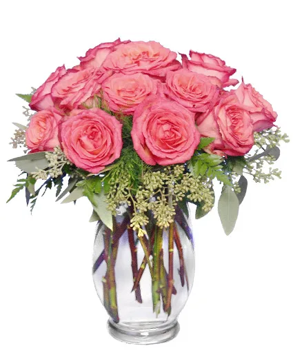 Symphony In Roses Coral Floral Vase Symphony In Roses Coral Floral Vase