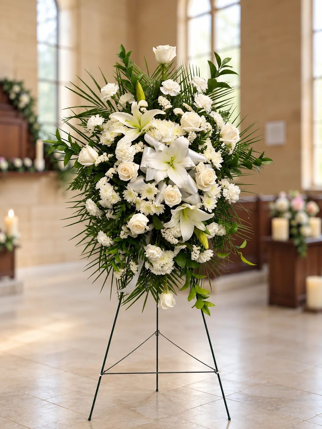 Elegant White Standing Spray