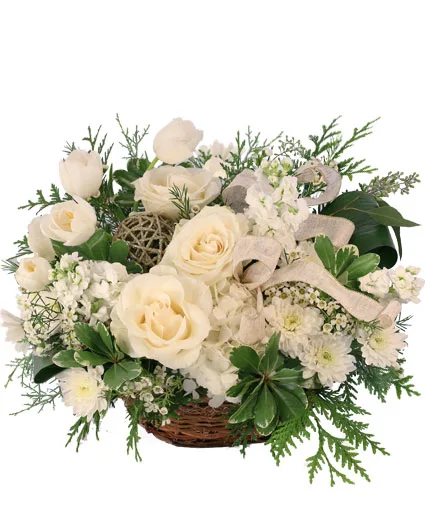 Snowy Spectacular Basket Arrangement Snowy Spectacular Basket Arrangement