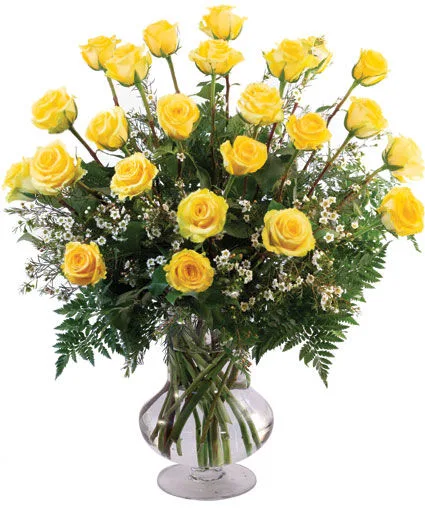 Two Dozen Yellow Roses Vase Arrangement Two Dozen Yellow Roses Vase Arrangement