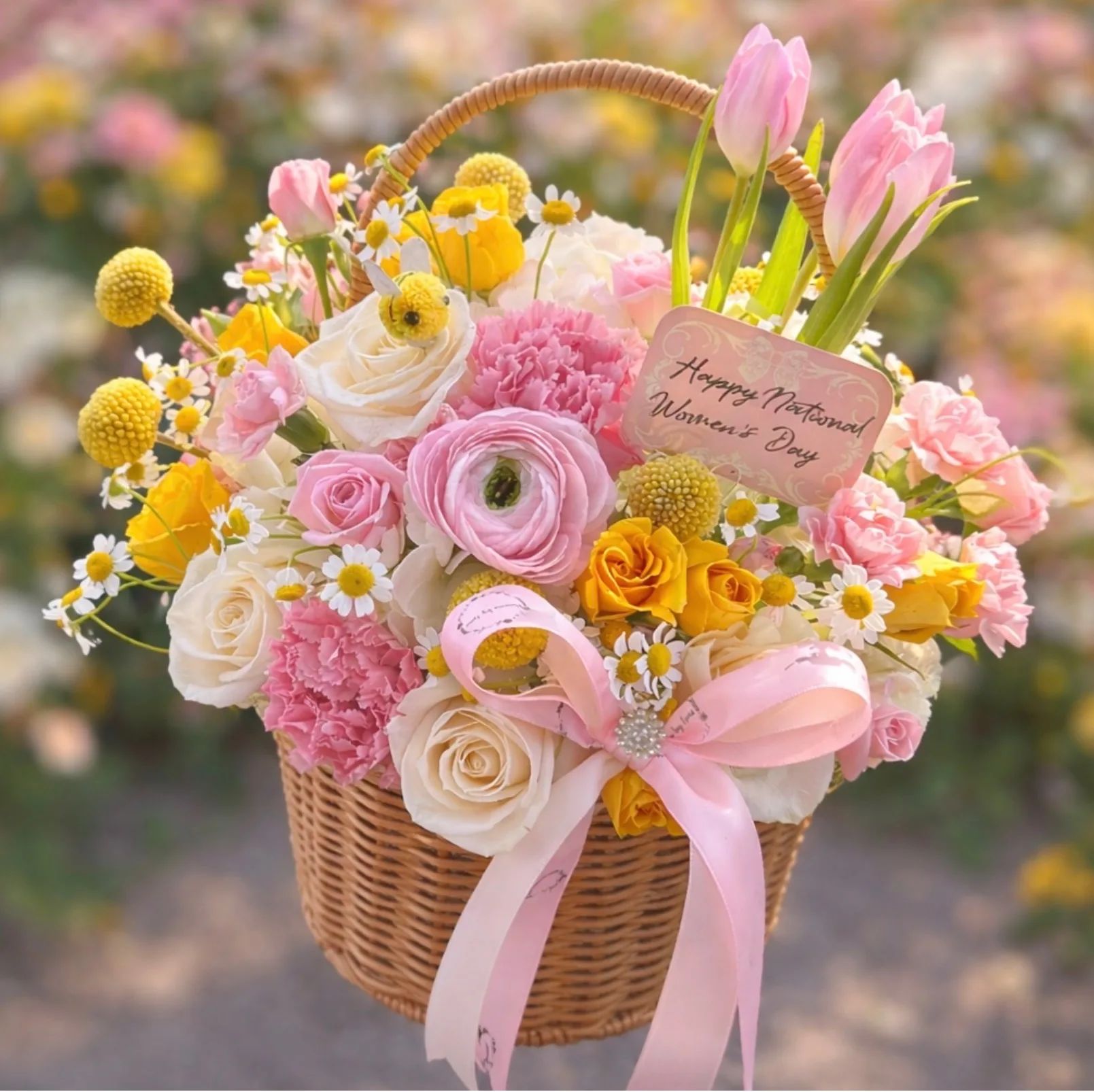 Garden in yellow Elegance Basket Best seller