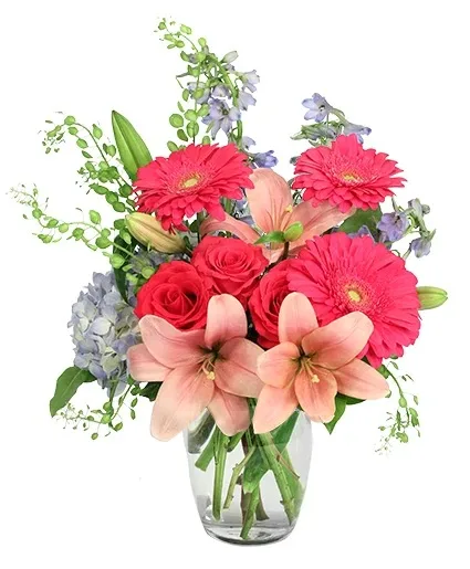 Unique Pinks Vase Arrangement Unique Pinks Vase Arrangement