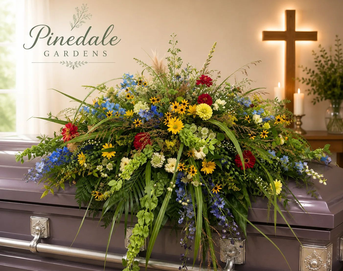 Wild Flower Field Casket Spray