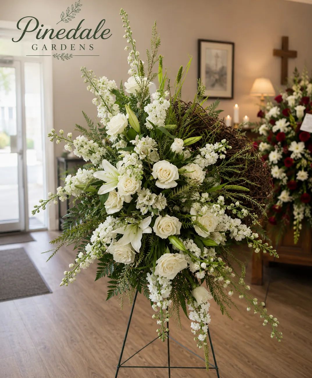 White grapevine wreath