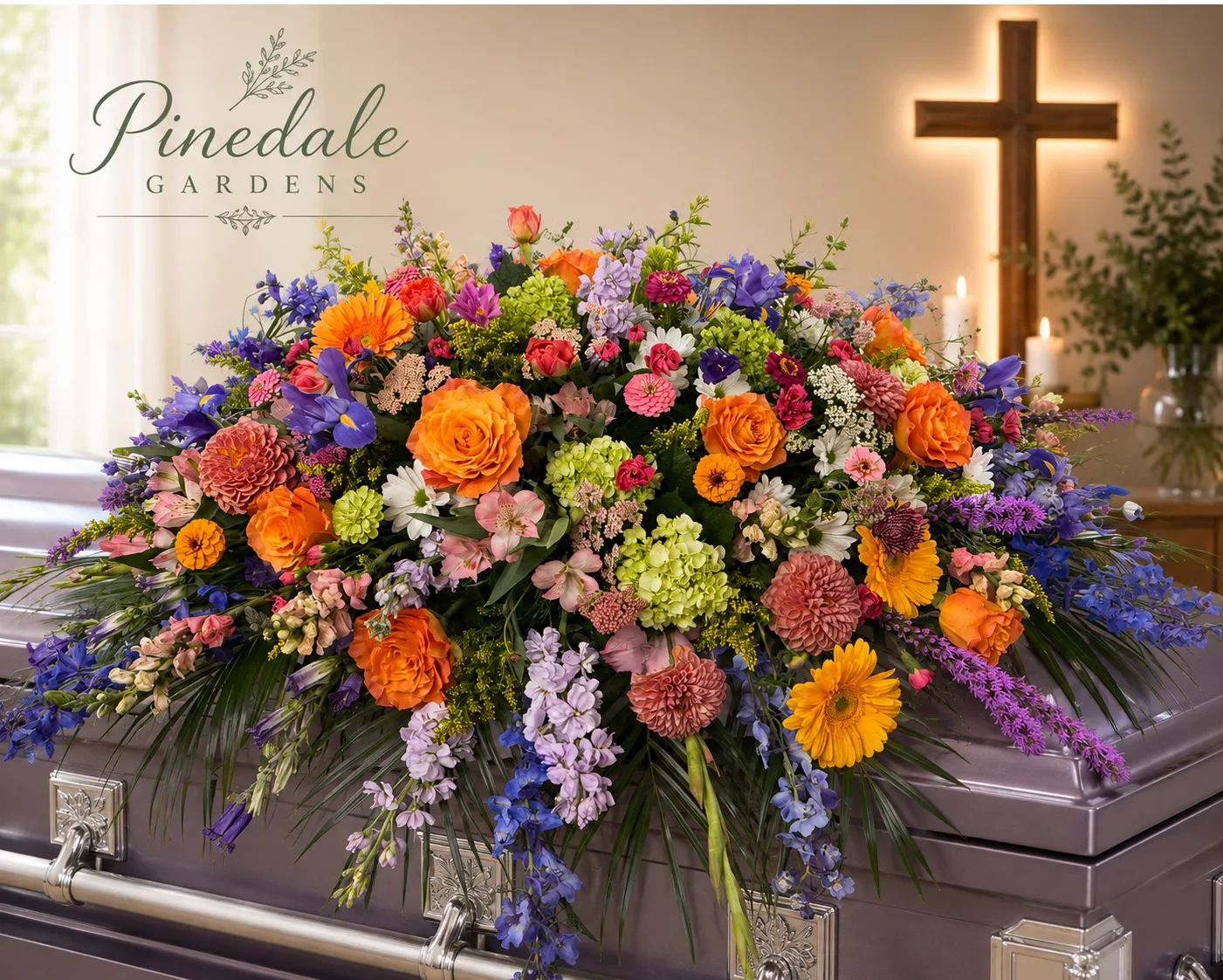 Summer Garden Casket Spray