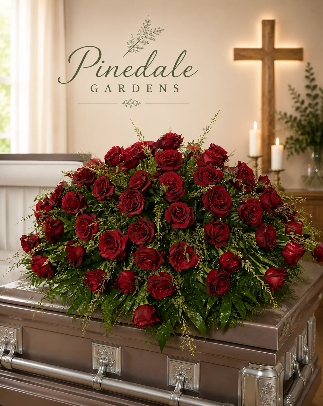 Red Roses Casket Spray Red Roses Casket Spray
